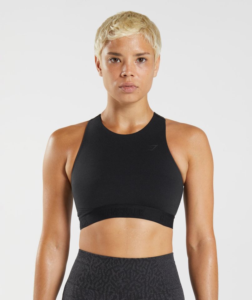 Staniki Sportowe Gymshark 315 Performance High Neck Damskie Czarne | PL 785IBQ